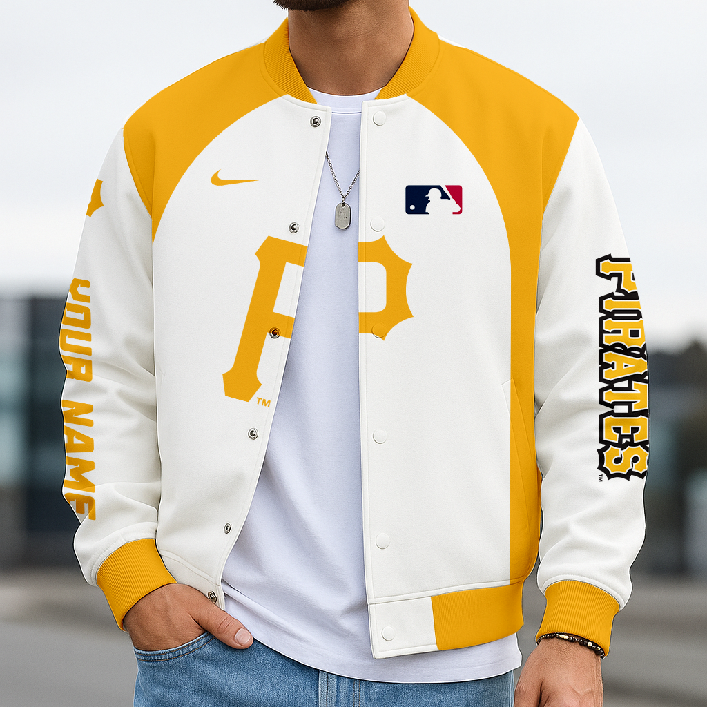 LIMITED EDITION - NEW CUSTOMIZED MLB29 PHP PITTSBURGH PIRATES BASEBALL JACKET, SATIN VARSITY JACKET