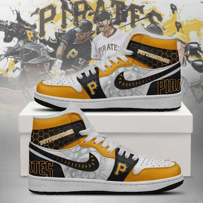 LIMITED EDITION - NEW CUSTOMIZED MLB29 PHP PITTSBURGH PIRATES AIR JORDAN SNEAKERS