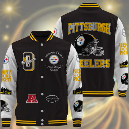 LIMITED EDITION - NEW CUSTOMIZED NFL14 PSB PITTSBURGH STEELERS BASEBALL JACKET