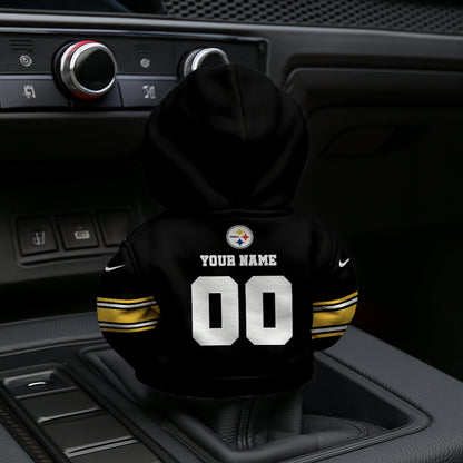 LIMITED EDITION - NEW CUSTOMIZED NFL14 PSB PITTSBURGH STEELERS AUTOMOTIVE HOODIE SHIFT KNOB COVER