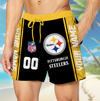 LIMITED EDITION - NEW CUSTOMIZED NFL14 PSB PITTSBURGH STEELERS UNISEX SHORT PANTS