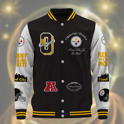 LIMITED EDITION - NEW CUSTOMIZED NFL14 PSB PITTSBURGH STEELERS BASEBALL JACKET