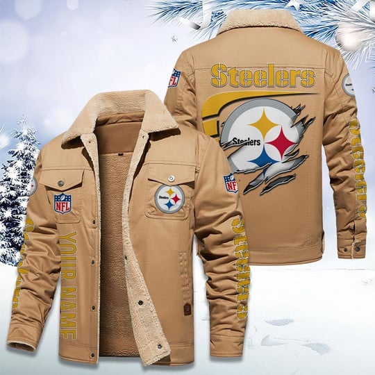 LIMITED EDITION - NEW CUSTOMIZED NFL14 PSB PITTSBURGH STEELERS FLEECE JACKET