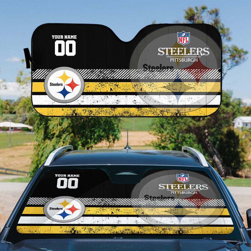 LIMITED EDITION - NEW CUSTOMIZED NFL14 PSB PITTSBURGH STEELERS AUTO WINDSHIELD SHADE