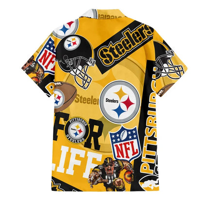 LIMITED EDITION - NEW CUSTOMIZED NFL14 PSB PITTSBURGH STEELERS UNISEX HAWAIIAN SHIRT & SHORTS SET
