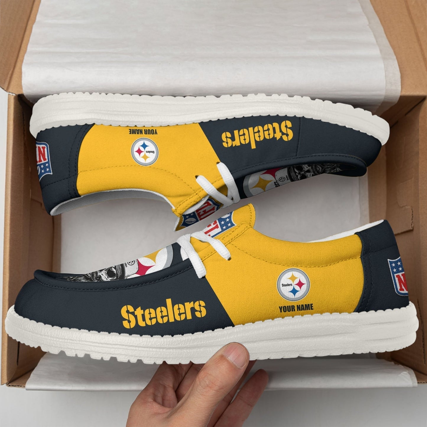 LIMITED EDITION - NEW CUSTOMIZED NFL14 PSB PITTSBURGH STEELERS LOAFER SHOES