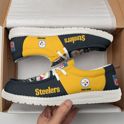 LIMITED EDITION - NEW CUSTOMIZED NFL14 PSB PITTSBURGH STEELERS LOAFER SHOES