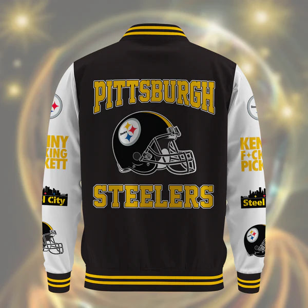 LIMITED EDITION - NEW CUSTOMIZED NFL14 PSB PITTSBURGH STEELERS BASEBALL JACKET