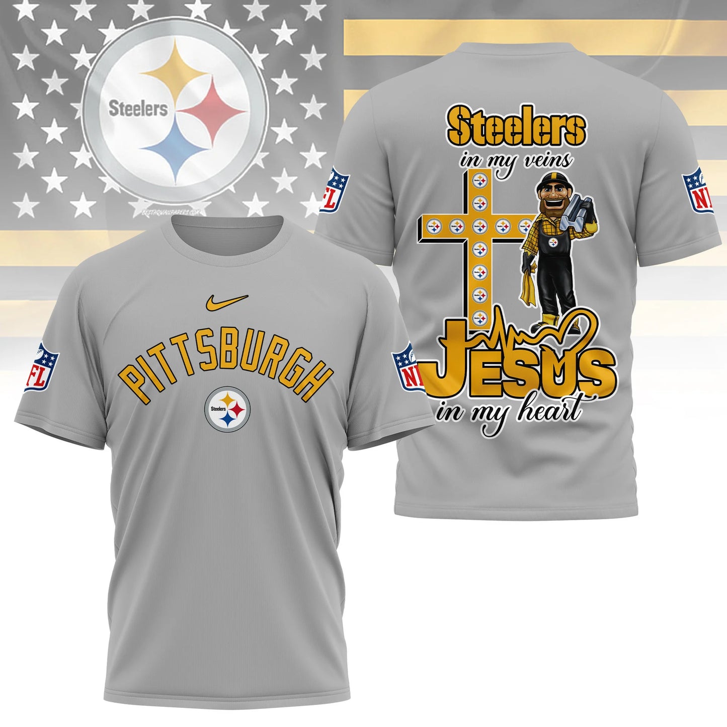 LIMITED EDITION - NEW CUSTOMIZED NFL14 PSB PITTSBURGH STEELERS T-SHIRT | MULTIPLE COLORS AVAILABLE