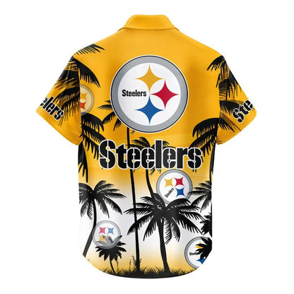 LIMITED EDITION - NEW CUSTOMIZED NFL14 PSB PITTSBURGH STEELERS UNISEX HAWAIIAN SHIRT & SHORTS SET
