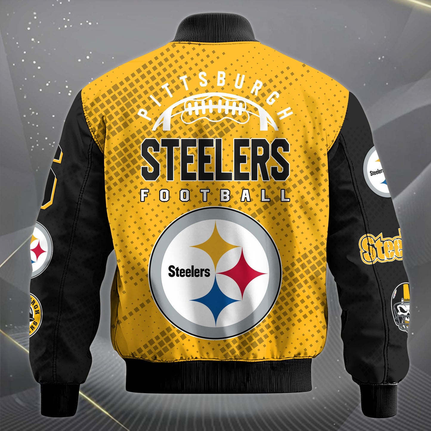LIMITED EDITION - NEW CUSTOMIZED NFL14 PSB PITTSBURGH STEELERS SATIN VARSITY JACKET & LONG PANTS