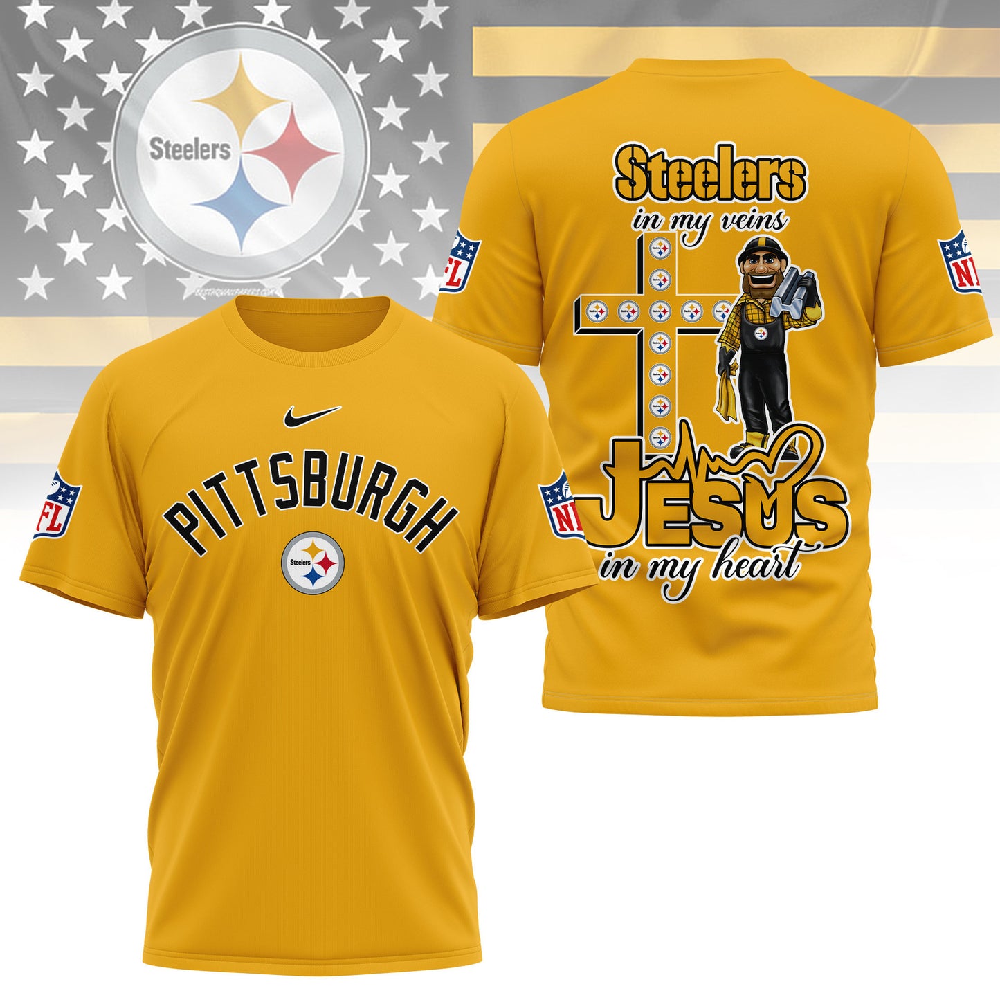 LIMITED EDITION - NEW CUSTOMIZED NFL14 PSB PITTSBURGH STEELERS T-SHIRT | MULTIPLE COLORS AVAILABLE