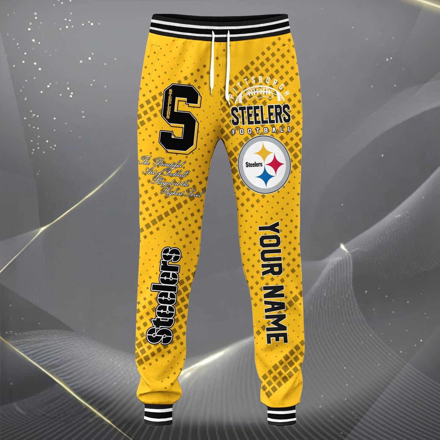 LIMITED EDITION - NEW CUSTOMIZED NFL14 PSB PITTSBURGH STEELERS SATIN VARSITY JACKET & LONG PANTS