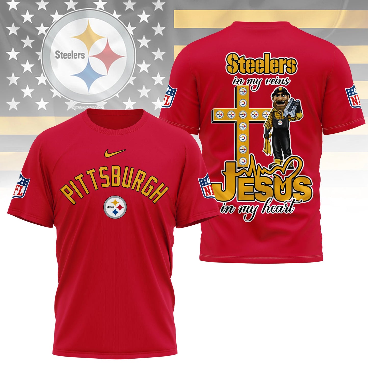 LIMITED EDITION - NEW CUSTOMIZED NFL14 PSB PITTSBURGH STEELERS T-SHIRT | MULTIPLE COLORS AVAILABLE