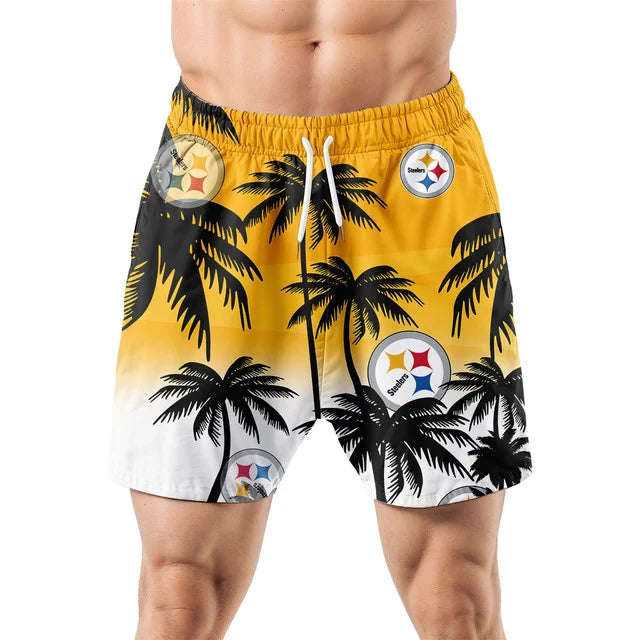 LIMITED EDITION - NEW CUSTOMIZED NFL14 PSB PITTSBURGH STEELERS UNISEX HAWAIIAN SHIRT & SHORTS SET