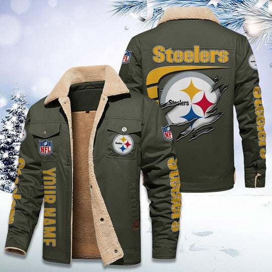 LIMITED EDITION - NEW CUSTOMIZED NFL14 PSB PITTSBURGH STEELERS FLEECE JACKET