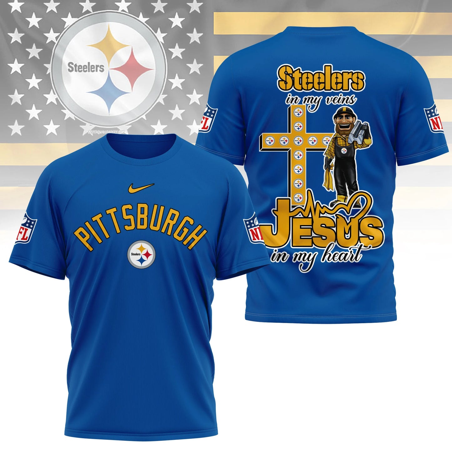 LIMITED EDITION - NEW CUSTOMIZED NFL14 PSB PITTSBURGH STEELERS T-SHIRT | MULTIPLE COLORS AVAILABLE