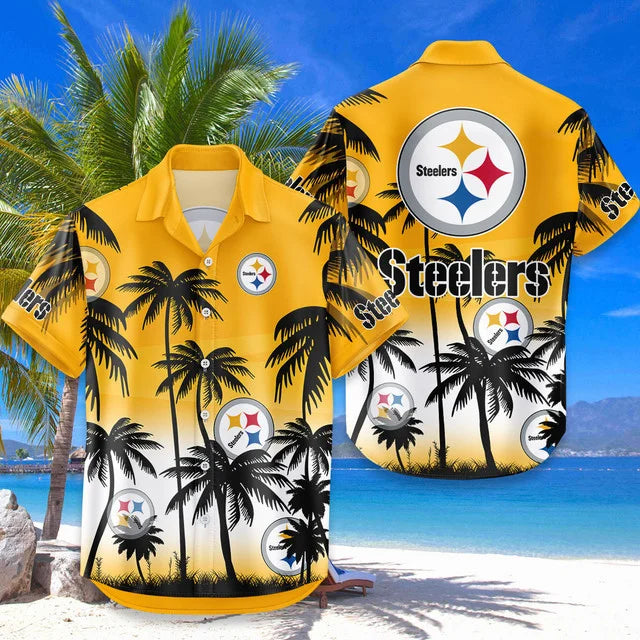 LIMITED EDITION - NEW CUSTOMIZED NFL14 PSB PITTSBURGH STEELERS UNISEX HAWAIIAN SHIRT & SHORTS SET