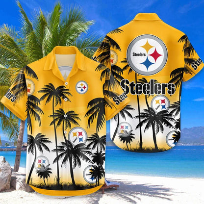 LIMITED EDITION - NEW CUSTOMIZED NFL14 PSB PITTSBURGH STEELERS UNISEX HAWAIIAN SHIRT & SHORTS SET