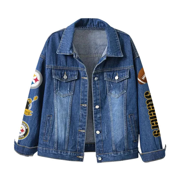 LIMITED EDITION - NEW CUSTOMIZED NFL14 PSB PITTSBURGH STEELERS DENIM JACKET