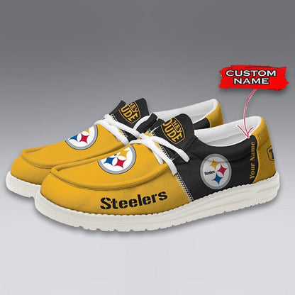 LIMITED EDITION - NEW CUSTOMIZED NFL14 PSB PITTSBURGH STEELERS LOAFER SHOES