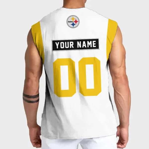 LIMITED EDITION - NEW CUSTOMIZED NFL14 PSB PITTSBURGH STEELERS TANKTOP & GYM SHIRT