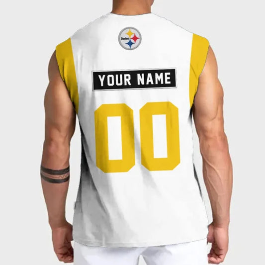 LIMITED EDITION - NEW CUSTOMIZED NFL14 PSB PITTSBURGH STEELERS TANKTOP & GYM SHIRT