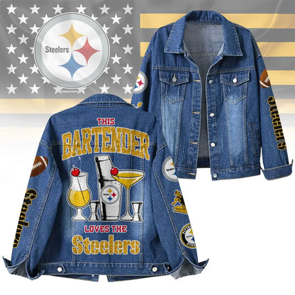 LIMITED EDITION - NEW CUSTOMIZED NFL14 PSB PITTSBURGH STEELERS DENIM JACKET