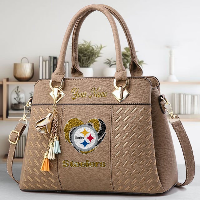 LIMITED EDITION - NEW CUSTOMIZED NFL14 PSB PITTSBURGH STEELERS ZIP HANDBAG MULTICOLOR