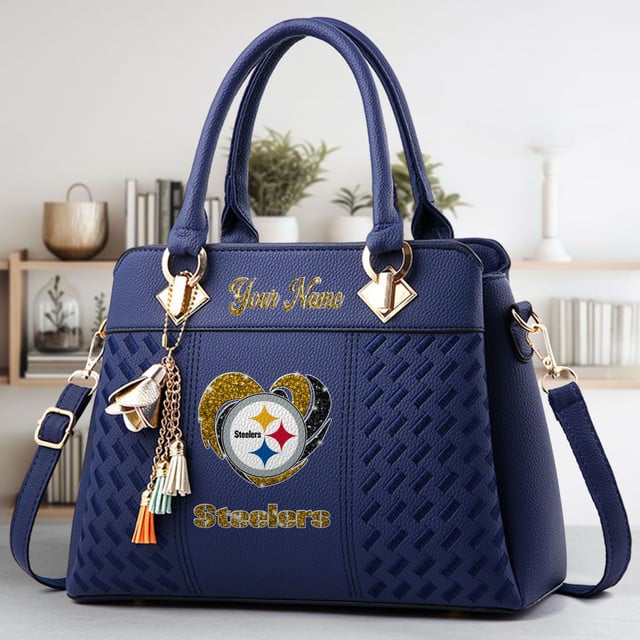 LIMITED EDITION - NEW CUSTOMIZED NFL14 PSB PITTSBURGH STEELERS ZIP HANDBAG MULTICOLOR