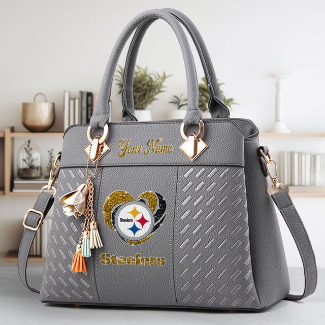 LIMITED EDITION - NEW CUSTOMIZED NFL14 PSB PITTSBURGH STEELERS ZIP HANDBAG MULTICOLOR