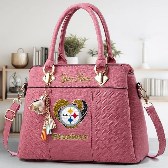 LIMITED EDITION - NEW CUSTOMIZED NFL14 PSB PITTSBURGH STEELERS ZIP HANDBAG MULTICOLOR