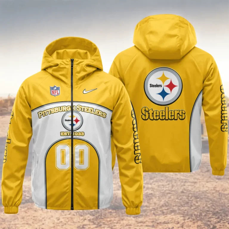 LIMITED EDITION - NEW CUSTOMIZED NFL14 PSB PITTSBURGH STEELERS WINDBREAKER JACKET