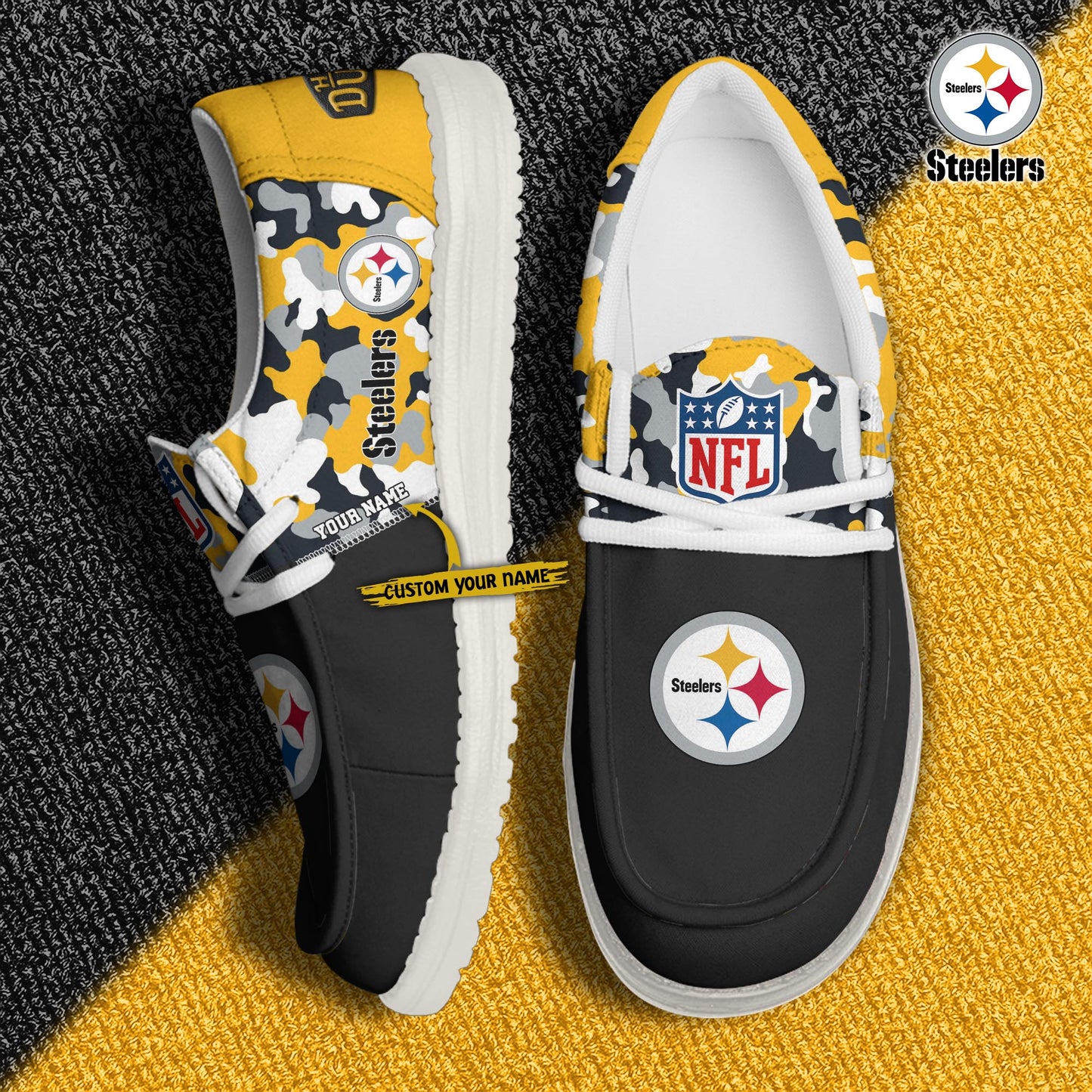 LIMITED EDITION - NEW CUSTOMIZED NFL14 PSB PITTSBURGH STEELERS LOAFER SHOES