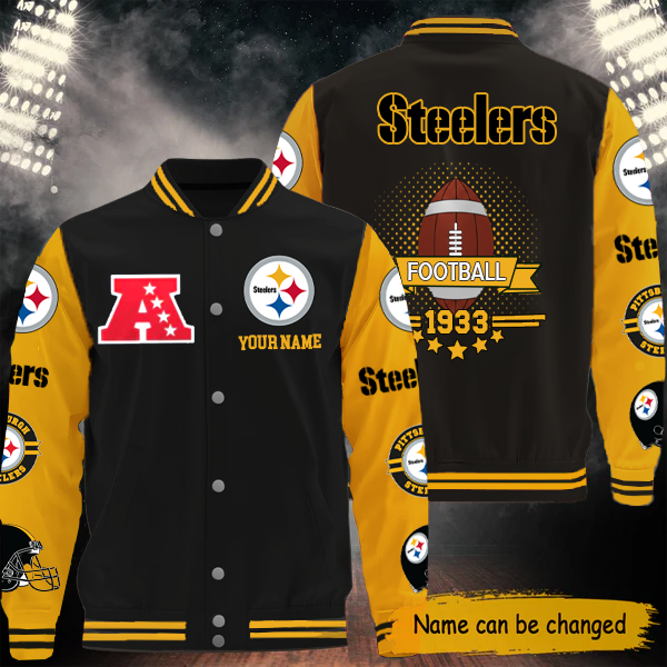 LIMITED EDITION - NEW CUSTOMIZED NFL14 PSB PITTSBURGH STEELERS BASEBALL JACKET