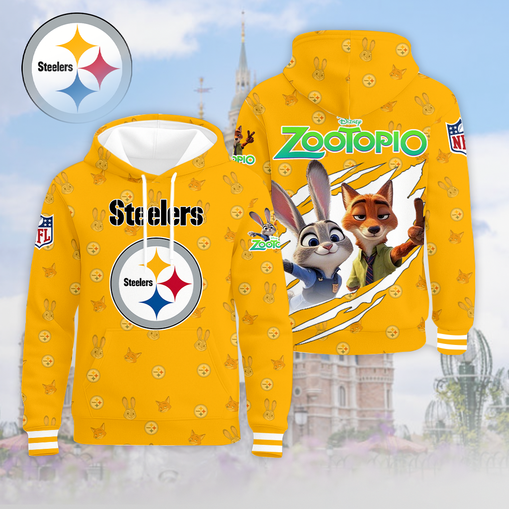 LIMITED EDITION - NEW CUSTOMIZED NFL14 PSB PITTSBURGH STEELERS & ZOOTOPIA UNISEX T-SHIRT, POLO, HOODIE & JACKETS