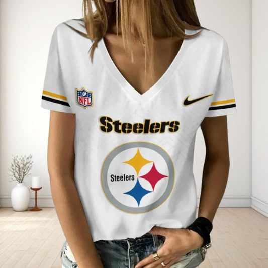 LIMITED EDITION - NEW CUSTOMIZED NFL14 PSB PITTSBURGH STEELERS V-NECK FEMALE SHIRT