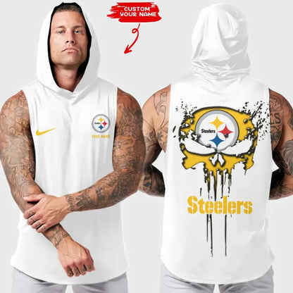LIMITED EDITION - NEW CUSTOMIZED NFL14 PSB PITTSBURGH STEELERS HOODED TANK TOP