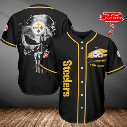 LIMITED EDITION - NEW CUSTOMIZED NFL14 PSB PITTSBURGH STEELERS BASEBALL JERSEY