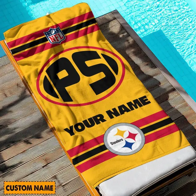 LIMITED EDITION - NEW CUSTOMIZED NFL14 PSB PITTSBURGH STEELERS BEACH & BATH TOWEL (KIDS & ADULTS)