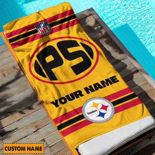 LIMITED EDITION - NEW CUSTOMIZED NFL14 PSB PITTSBURGH STEELERS BEACH & BATH TOWEL (KIDS & ADULTS)