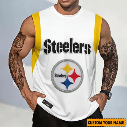LIMITED EDITION - NEW CUSTOMIZED NFL14 PSB PITTSBURGH STEELERS TANKTOP & GYM SHIRT