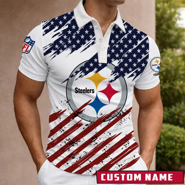 LIMITED EDITION - NEW CUSTOMIZED NFL14 PSB PITTSBURGH STEELERS POLO SHIRT