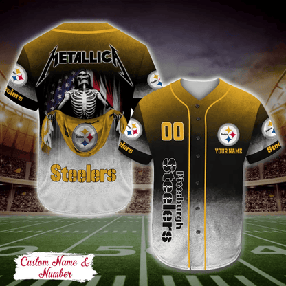 LIMITED EDITION - NEW CUSTOMIZED NFL14 PSB PITTSBURGH STEELERS BASEBALL JERSEY