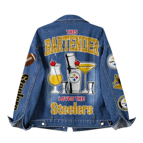 LIMITED EDITION - NEW CUSTOMIZED NFL14 PSB PITTSBURGH STEELERS DENIM JACKET