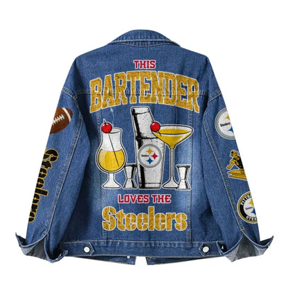 LIMITED EDITION - NEW CUSTOMIZED NFL14 PSB PITTSBURGH STEELERS DENIM JACKET