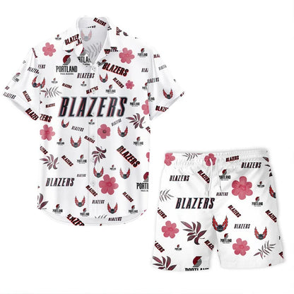 LIMITED EDITION - NEW CUSTOMIZED NBA22 PTB PORTLAND TRAIL BLAZERS UNISEX HAWAIIAN SHIRT & SHORTS SET