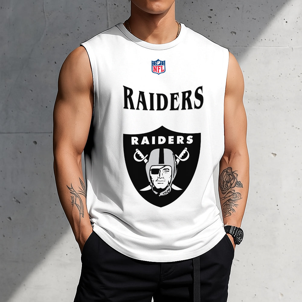 LIMITED EDITION - NEW CUSTOMIZED NFL07 LVR LAS VEGAS RAIDERS TANKTOP & GYM SHIRT