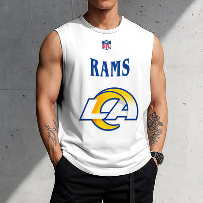 LIMITED EDITION - NEW CUSTOMIZED NFL22 LAR LOS ANGELES RAMS TANKTOP & GYM SHIRT