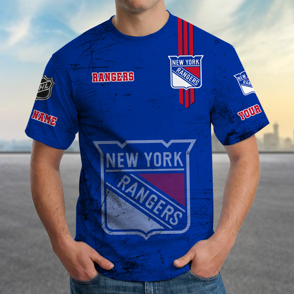 LIMITED EDITION - NEW CUSTOMIZED NHL24 NYR NEW YORK RANGERS T-SHIRT FOR FANS